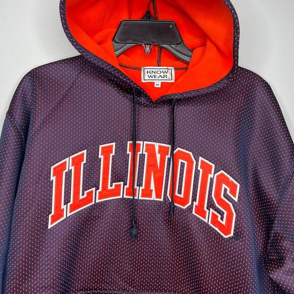 University of Illinois Pullover Hoodie Sweatshirt Sz. Medium Blue Orange U of I - Picture 2 of 12